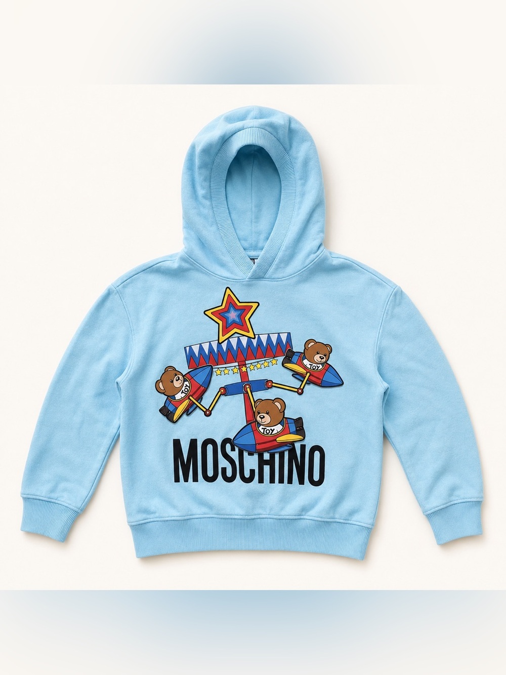 Moschino Kids Girls Graphic Hoodie Blue Size 8